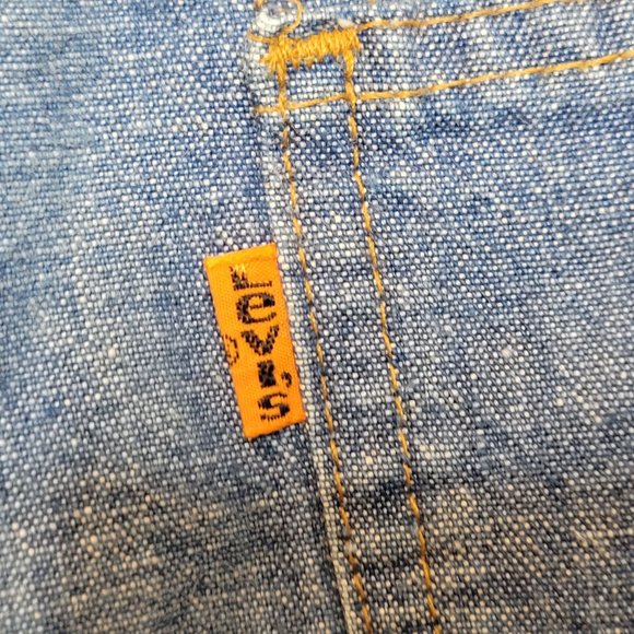 Levis Orange Tab Bell Bottoms 696 Light Weight 1975 Talon Zipper 12 Button - Picture 7 of 14
